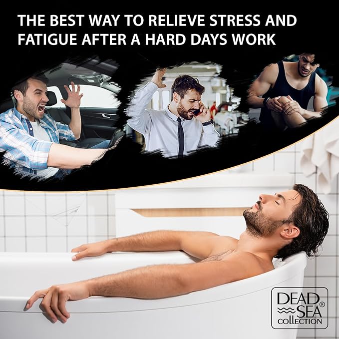 Dead Sea Collection Bath Salts for Men with Eucalyptus & Mint Oils - Muscle Recovery Bath Soak – Mens Pure Dead Sea Salt for Soothing and Relaxing - 37 Oz