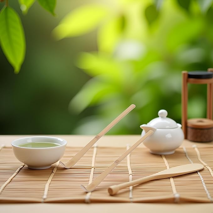 2 Pcs Japanese Bamboo Matcha Scoop - 18cm Brown Traditional Tea Ceremony Spoon for Matcha and Coffee,Durable Eco-Friendly Espresso Accessories,Bamboo Matcha Scoop for measuring Matcha green tea powder