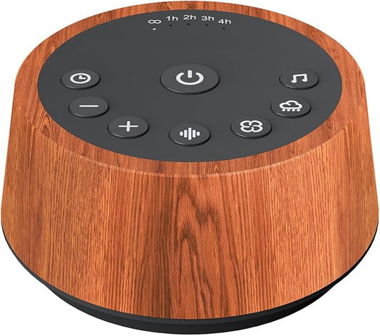 Color Noise Sleep White Noise Sound Machines 25 Soothing Sounds 32 Volume Levels 5 Timers and 4 Sound Categories Memory Function for Everyone, WOOD