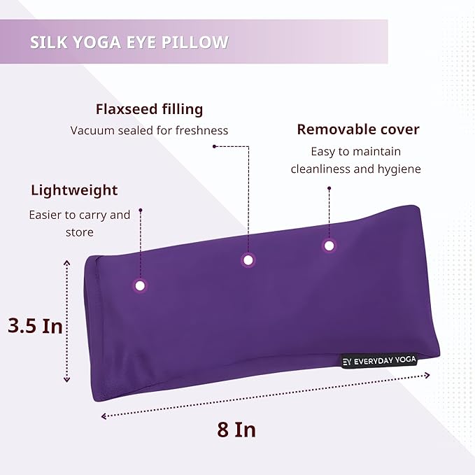 Everyday Yoga Eye Pillow for Meditation, Yoga & Stress Relief, Weighted Eye Mask for Sleeping - Plum