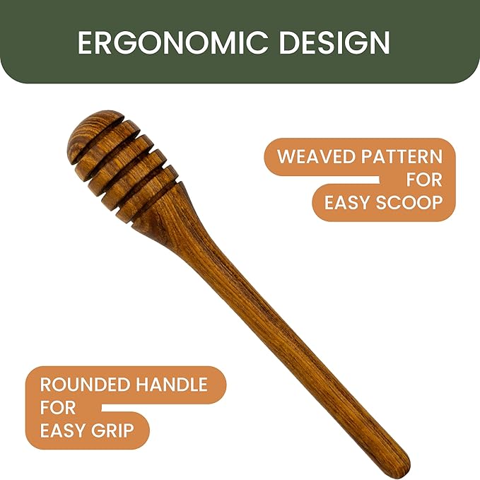 Teak Wood Honey Dipper | Wooden Spoon for Honey