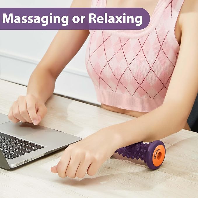 BESKAR Foot Massage Roller for Relief Plantar Fasciitis, Foot Reflexology Tool Pressure Point Massage Roller, Deep Tissue Massage for Relieving Feet Arch Heel Pain, Myofascial Pain Syndrome