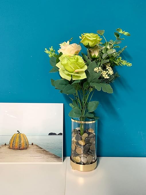 Pebbles for Indoor Plants, Mixed Color Polished River Rocks Decorative Stones for Garden, Aquarium, Vase Fillers, Outdoor Landscaping and Backyard(0.8-1.2 inch,10 Pounds)