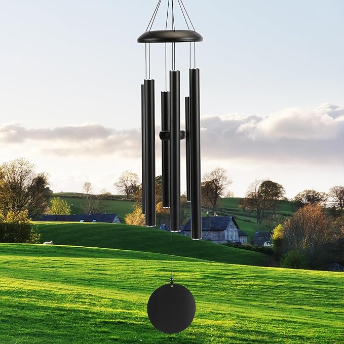 Christmas Decor Gift Large 40" Wind-Chimes-Outdoor-Deep-Tone, Soothing Melodic Tones Windchimes, Wind Chimes for Outside, Black Memorial Wind Chime Best Gift for Mom Women Grandma Neighbors