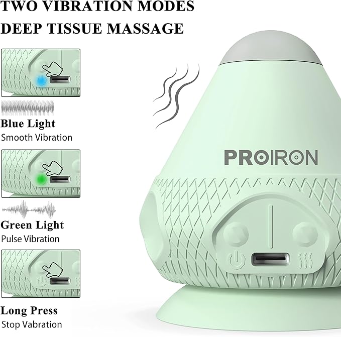 PROIRON Mountable Massage Ball with Suction Cup Pinpoint Deep Tissue Muscle Knot & Sore Relief, Vibration & Heating Trigger Point Massage Tool for Back Neck, Self-Massage Tool