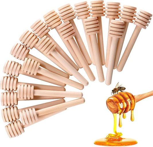 100 Pcs Honey Dipper Sticks, 3 inch Mini Wooden Honeycomb Stick, Small Honey Spoons Stirrer Stick for Honey Jar Dispense Drizzle Honey and Wedding Party Favors Gift