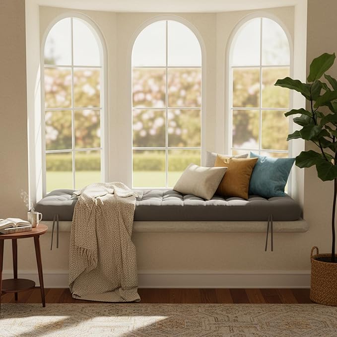 Long Floor Cushion Large Floor Cushion with Brushed Cotton 74.8 x 27.5 x 3.15 in Jumbo Lounger Pillow for Outdoor Indoor Bay Window Meditation Yoga Reading Sleeping (Dark Gray)