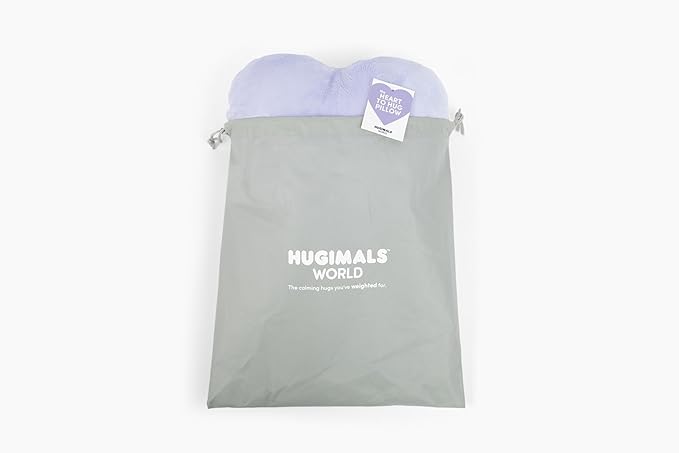 HUGIMALS Heart to Hug Pillow in Lavender | 5 lb Cozy Weighted Pillow for Self Care Ultra Soft Sensory Heart Shaped Pillow for Comfort, Relaxation, Sleep - Thoughtful Gift for Adults and Teens
