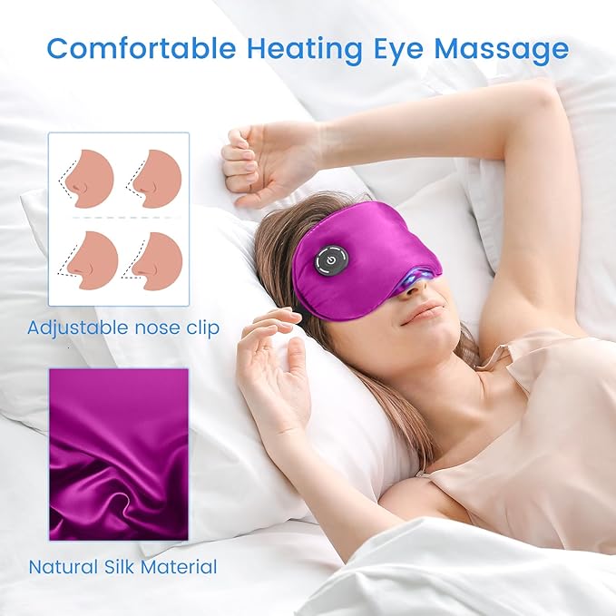 Heated Eye Mask : Cordless Eye Mask for Dry Eyes, Relief Stye, Blepharitis, Chalazion, Improved Sleep, Washable Eye Heating pad for Travel