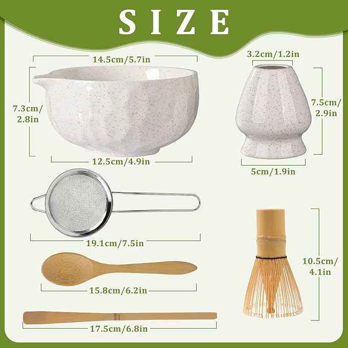 Matcha whisk Sets,Japanese Matcha Set,Matcha Bowl with Spout,Matcha Whisk and Holder,Bamboo Scoop,Sifter - 6 Pcs Tea Set for Matcha Lover,Tea Ceremony,Thanksgiving,Christmas gifts(Blue)