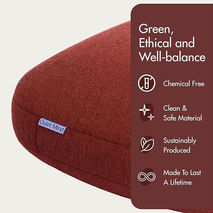 Quiet Mind Weighted Pillow for Adults 12 Lbs - Get Better Sleep - Sustainably Made and Chemical Free - Machine Washable (Large, Chili Oil)