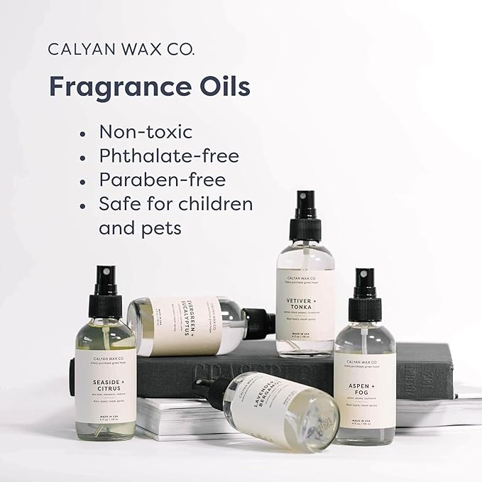 Calyan Wax Co. Lavender & Bergamot Natural Room Spray Infused with Essential Oils, Air Freshener Spray & Aromatic Mist in Non-Aerosal Spray Bottles, 4 Fl Oz Each