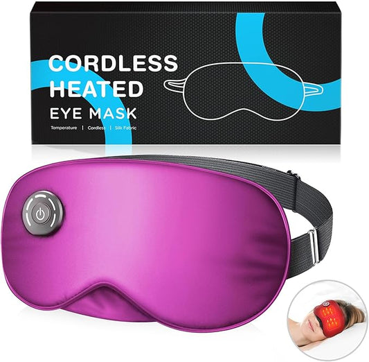 Heated Eye Mask : Cordless Eye Mask for Dry Eyes, Relief Stye, Blepharitis, Chalazion, Improved Sleep, Washable Eye Heating pad for Travel