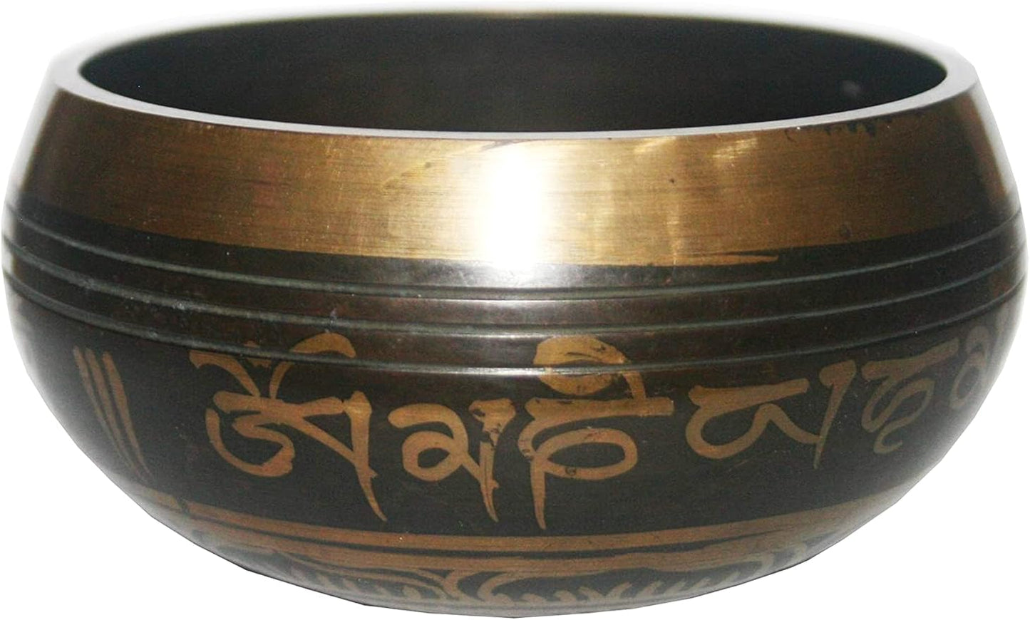 3003 SB 'D' Note Sacral Chakra Antique Tibetan Auspicious Symbol Bowl Set ~ Nepal