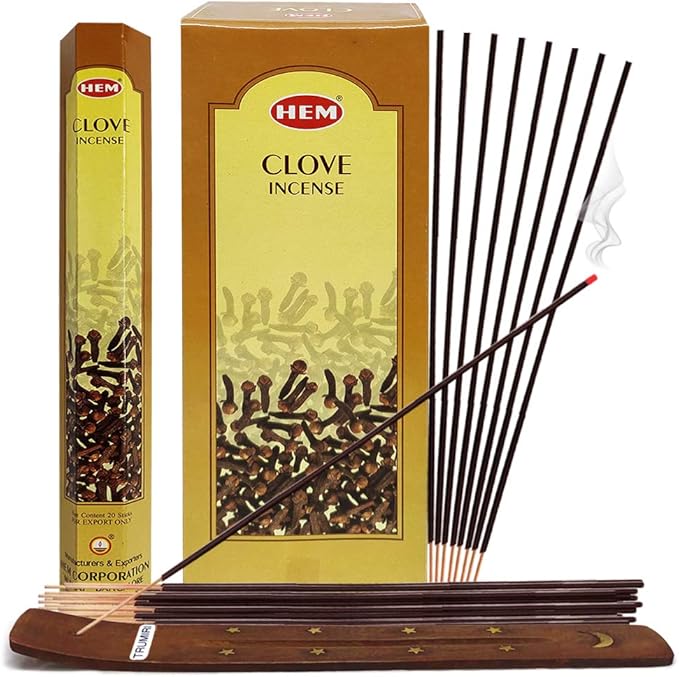 Clove Incense Sticks and Incense Stick Holder Bundle Insence Insense Hem Incense Sticks