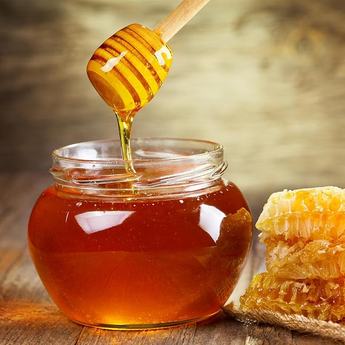 50 PCS Wooden Honey Sticks Dipper 6 Inch, Mini Honeycomb Honey Stirrer Stick For Honey Jar Dispense Drizzle Honey and Wedding Party Favors Gift