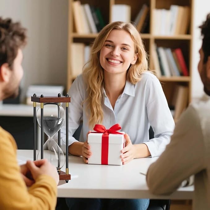 Sand Timer 60 Minute, 60 Min Hourglass Sand Clock, 1 Hour Wooden Retor Hour Glass, One Hour Sandglass, Reloj de Arena, Creative, Decoration, Office