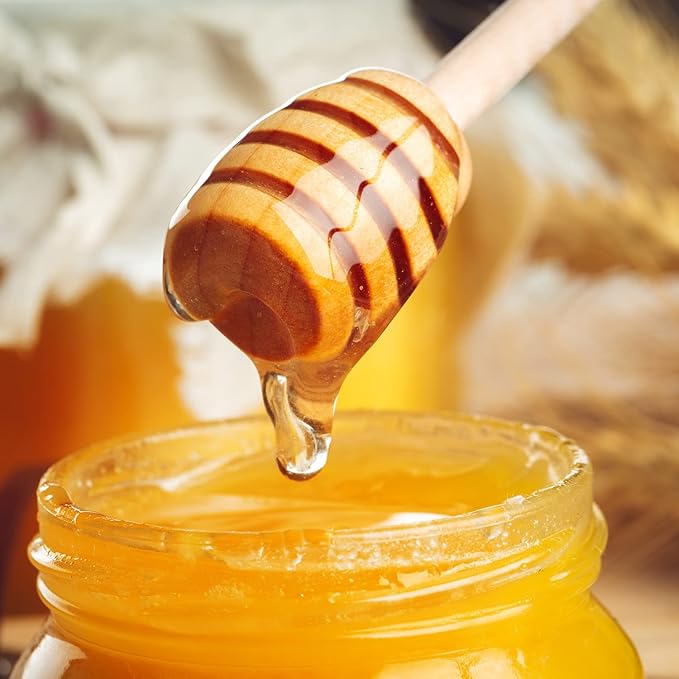 60Pcs Honey Dipper Sticks - Wooden Honey Dipper, 3 Inch Mini Honeycomb Stick, Honey Stirrer Stick for Jar Dispense Drizzle and Wedding Party Present