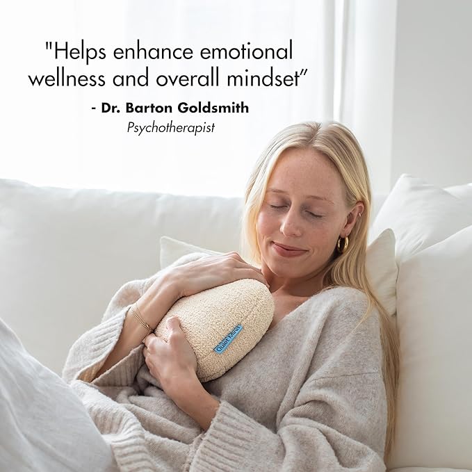 Quiet Mind Weighted Pillow for Adults 9 Lbs - Get Better Sleep - Sustainably Made and Chemical Free - Machine Washable (Medium, Cashew)