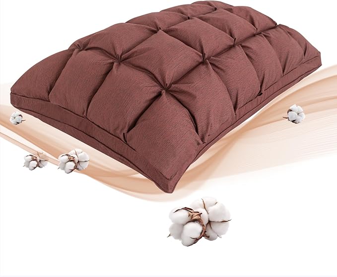 YOUR MOON Soft Pillows King for Sleeping, Support Bed Pillows, Fluffy Down Alternative Pillow, Luxury Hotel Gel Standard Pillows for Side Sleeping (Brown)