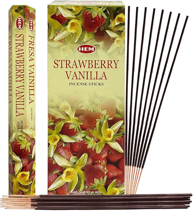 Strawberry Vanilla Incense Sticks and Incense Stick Holder Bundle Insence Insense Hem Incense Sticks
