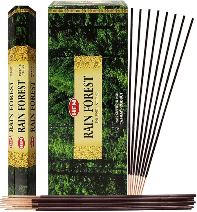 Rain Forest Incense Sticks and Incense Stick Holder Bundle Insence Insense Hem Incense Sticks