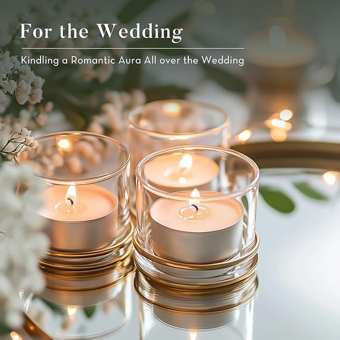 Unscented Palm Tea Lights Candles 200 Pack Bulk, 8 to 9 Hours Long Burning White Tea Lights,Non-Paraffin, Smokeless, Mini Tealight Candles for Wedding, Christmas Lights, Party, Power Outages