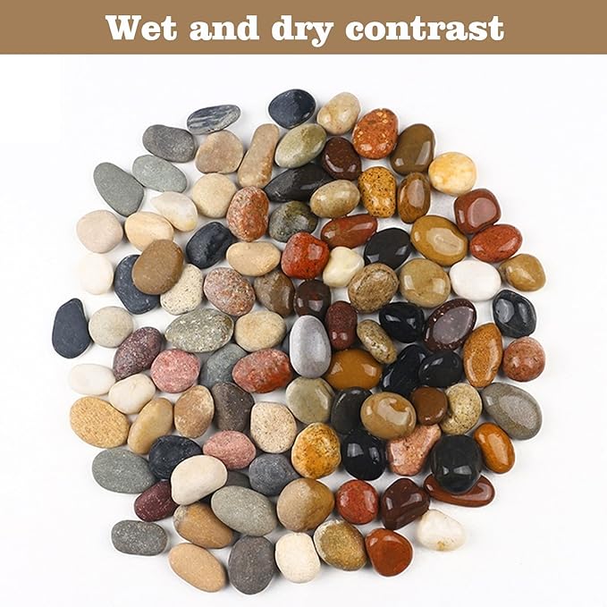 Natural River Rocks-20 lbs of Pebbles and River Stones,2-3 Inch Plant Rocks for Landscaping,Garden Paving,Crafting,Walkways,and Outdoor Decorative Stone,Mexican Beach River Rocks