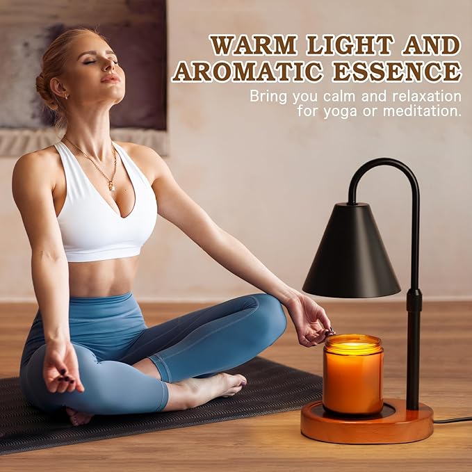 Candle Warmer Lamp With Timer Dimmable 2 Pack, Christmas Birthday Gifts for Women Mom, Modern Candle Lamp, Black Candle Warmer for Jar Scented Candles, Home Decor, Wax Melt Warmer with 4 Bulbs