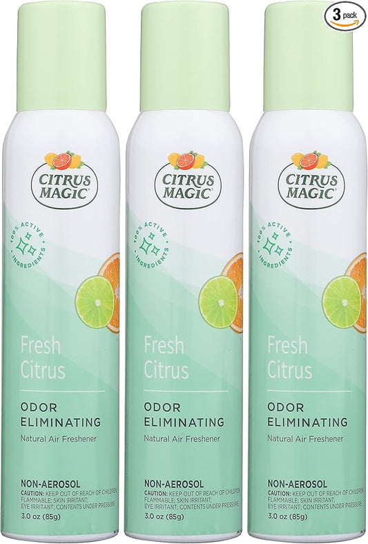 Citrus Magic Freshener Odor Eliminating Air Freshener Spray, 3 Ounce (Pack of 3), Fresh Citrus, 3 Count