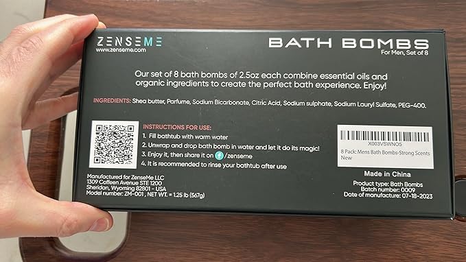 Bath Bombs for Men, Gift Set of 18 Scented Organic Handmade Bath Bombs of 2.5 oz with Natural Essential Oils. Perfect for Boyfriend, Husband, Father or Friend, by ZenseMe