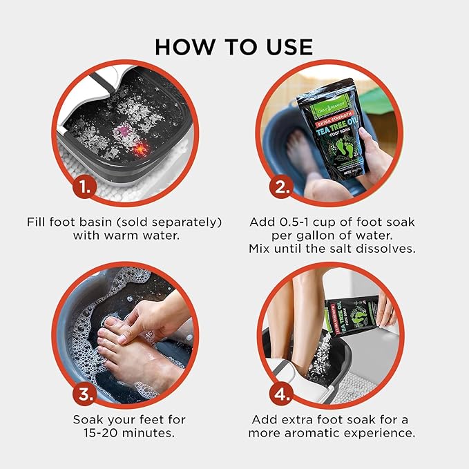 Muscle Relief Foot Soak with Epsom Salt, Made in USA, Soothe Tired Feet, Softens Calluses and Helps Athletes Foot 1lbs