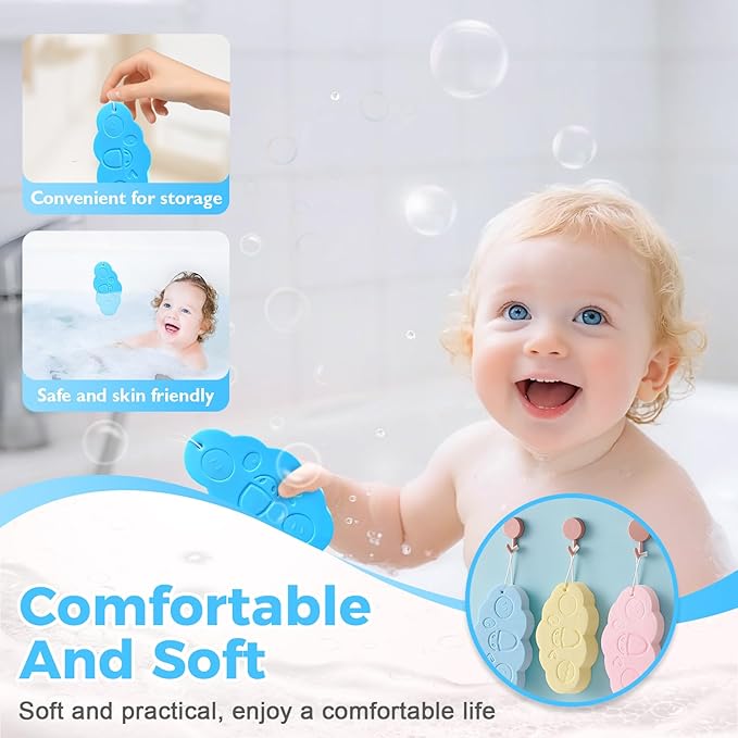 6PC Magic Bath Sponge Body Scrubber, 2025 New Magic Exfoliating Bath Sponge 3D Super Soft, Skin Friendly and Reusable for Adults Women and Men for Body Removes Dead Skin (6PC A)