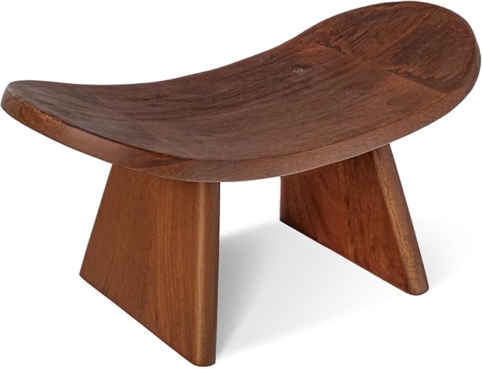 Wood Meditation Ergonomic Kneeling Bench - 16.5" x 8.3" x 7.1" Yoga, Prayer, Meditation Bench - Meditation Stool Made of Strong and Durable Mango Wood - Indoor Outdoor Meditation Seat