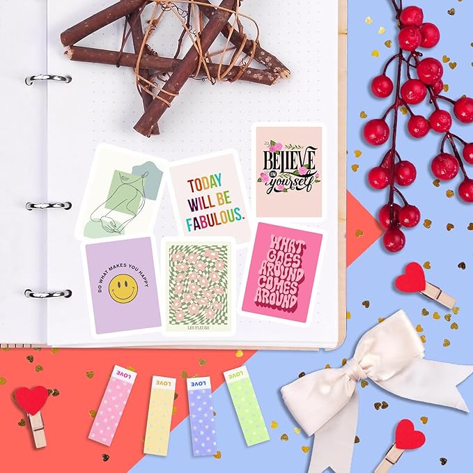 Aesthetic Stickers Pastel - Pink Coquette Quote Stickers - Inspirational Quote Party Favors & Decorations, Waterproof Vinyl Decal, Motivational Sayings