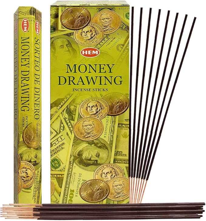 TRUMIRI Money Drawing Incense Sticks & Holder Bundle: 120pcs (6pk x 20pcs) Natural, Herbal Incense for Home Fragrance, Stress Relief, Meditation & Spiritual Decor