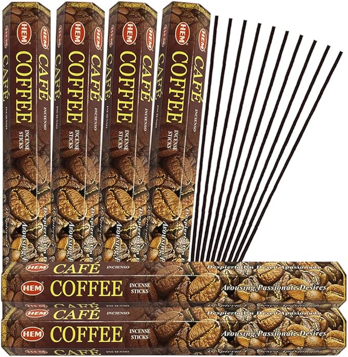 Coffee Incense Sticks and Incense Stick Holder Bundle Insence Insense Hem Incense Sticks