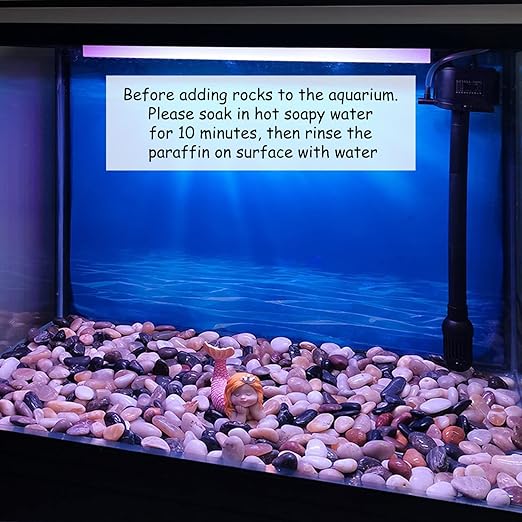 5 lbs River Rocks Pebbles for Indoor Plants, Decorative Mixed Color River Rocks for Potted Plants Landscaping Fish Tank Patio Garden Vase Fountain and Outdoor Decorative Stones