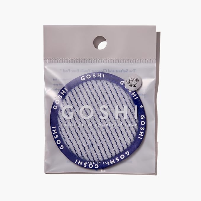 GOSHI Exfoliating Complexion Pads - Reusable, Rapid-Drying, Soft Exfoliating Face Scrubber for All Skin Types - Blue - Made in Japan