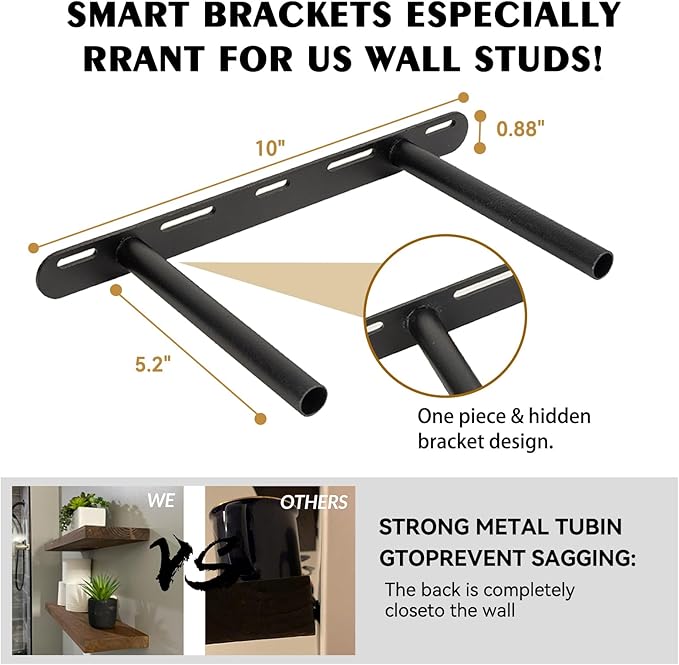 BGMG Wood Floating Shelves 16 inch, Wide Rustic Wooden Wall Shelves for Bathroom Living Room Bedroom Kitchen Farmhouse Set of 2-16x 6.7 x1.25 inch- DIY-Unfinished