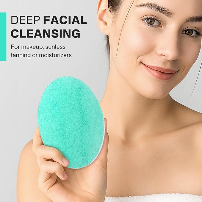 Yiclick Exfoliating Facial Sponge - Daily Cleansing Face Scrubber Exfoliator, Reusable Exfoliating Pads, Makeup Blackhead Remover Tools, Face Scrub Brush, Body Scrubber Sponge for Shower Bath