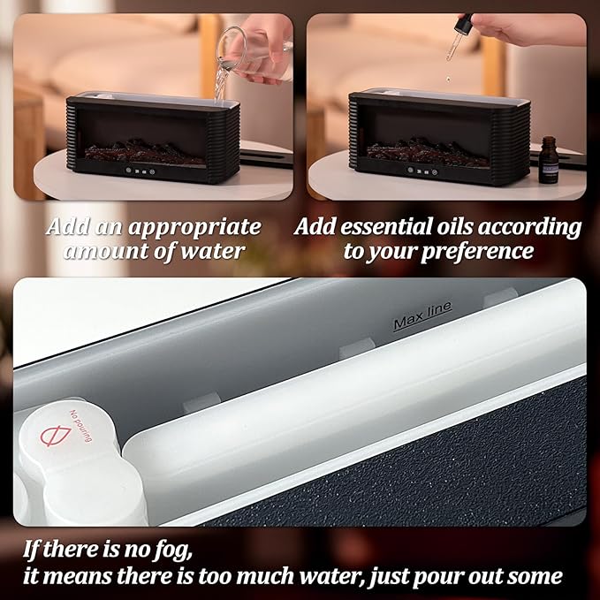 Essential Oil Diffuser for Home, Bedroom Humidifiers, Air Scent Aroma Aromatherapy Ultrasonic Humidifier Machine Timer Small Mini difusor de Aromas para casa Living Room Office Decor Gifts Fireplace