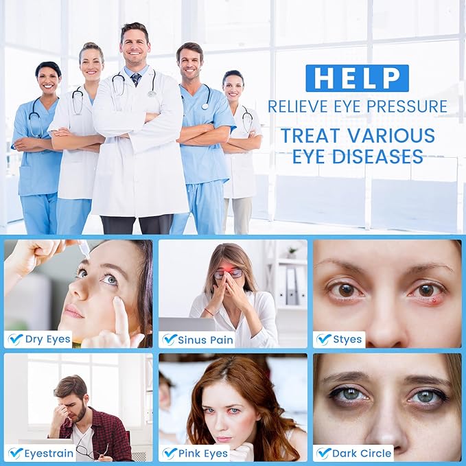 Heated Eye Mask : Cordless Eye Mask for Dry Eyes, Relief Stye, Blepharitis, Chalazion, Improved Sleep, Washable Eye Heating pad for Travel