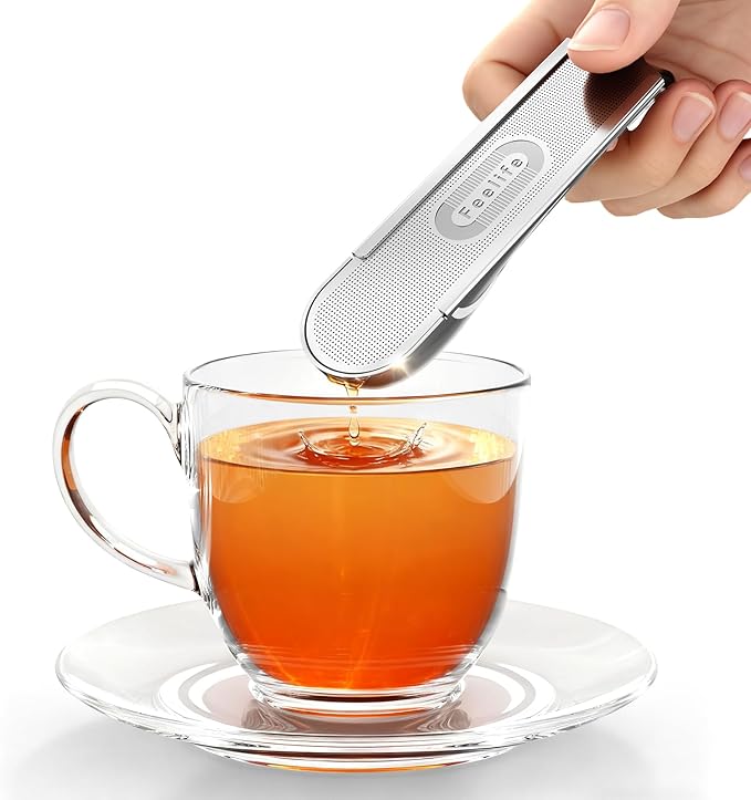 Tea Infuser for Loose Leaf Tea, 2-in-1 Tea Scoop Infuser Fine Mesh Tea Strainers for Loose Tea Single Cup, 304 Stainless Steel Loose Leaf Tea Steeper