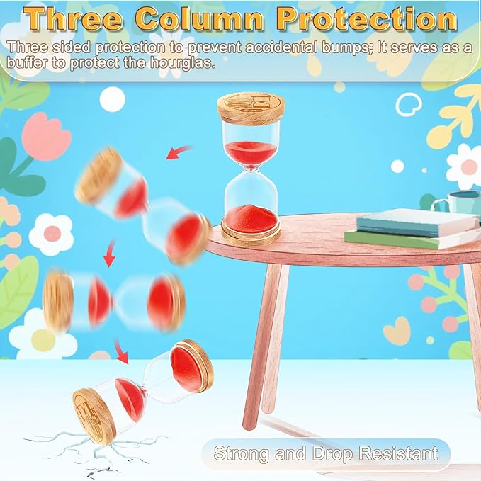 CNCJ Wooden Sand Timer 10 Minute, Hourglass Red Sand Clock Small Reloj De Arena for Desk Decor Kitchen Classroom Office Study Home Decoration