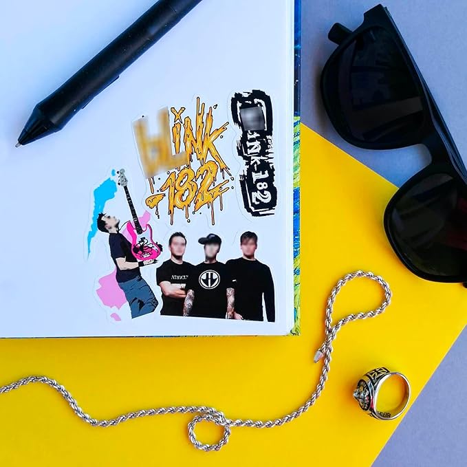 BulbaCraft Stickers for Adults, Rock Band Stickers Skateboard, 35 Pieces of Strong Adhesive and Waterproof Decals, Guitar and Laptop Decals for Teens, Gifts for Women & Men