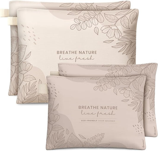 Roonin Activated Charcoal Odor Absorber For Home - Car Odor Remover - Home Deodorizer Odor Eliminator For Car Strong Odors - Activated Charcoal Bags - Closet Deodorizer (4-pack)