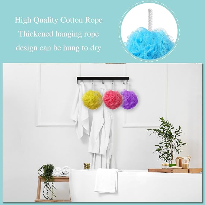 Nitial 50 Pcs Large Bath Shower Loofah Sponge Bulk 60g Exfoliating Bath Sponge Soft Shower Scrunchies Colorful Bath Loofahs for Men Women Shower(Fresh Color)