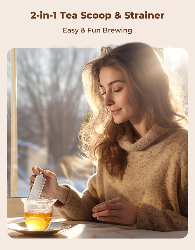 Tea Infuser for Loose Leaf Tea, 2-in-1 Tea Scoop Infuser Fine Mesh Tea Strainers for Loose Tea Single Cup, 304 Stainless Steel Loose Leaf Tea Steeper