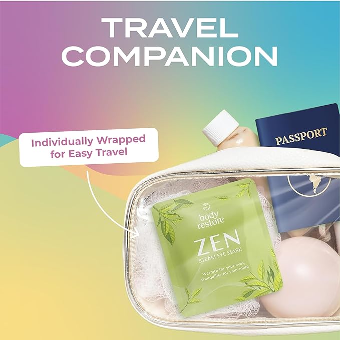 Body Restore Heated Eye Mask for Dry Eyes 5 Pack - Self Heating Warm Compress, Christmas Stocking Stuffers, White Elephant, Birthday Gifts for Women, Men, Stye Eye Treatment, Relaxation - Lavender